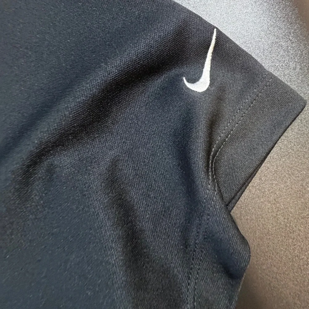 Nike Golf Dri-FIT Polo Shirt Mens XL Black Short Sleeve Performance Swoosh K14